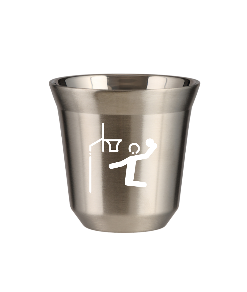 Tasse 240 ml ARGENT "Basket-ball (blanc)"