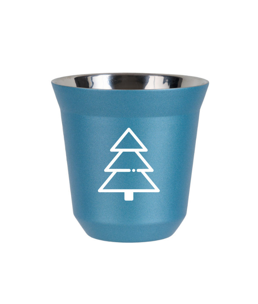 Tasse 240 ml BLEU CLAIR MÉTALLIQUE "Sapin de Noël (blanc)" Tasse 240 ml BLEU CLAIR MÉTALLIQUE "Sapin de Noël (blanc)"