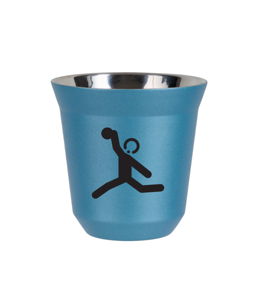 Tasse 240 ml BLEU CLAIR MÉTALLIQUE "Lancer du disque"