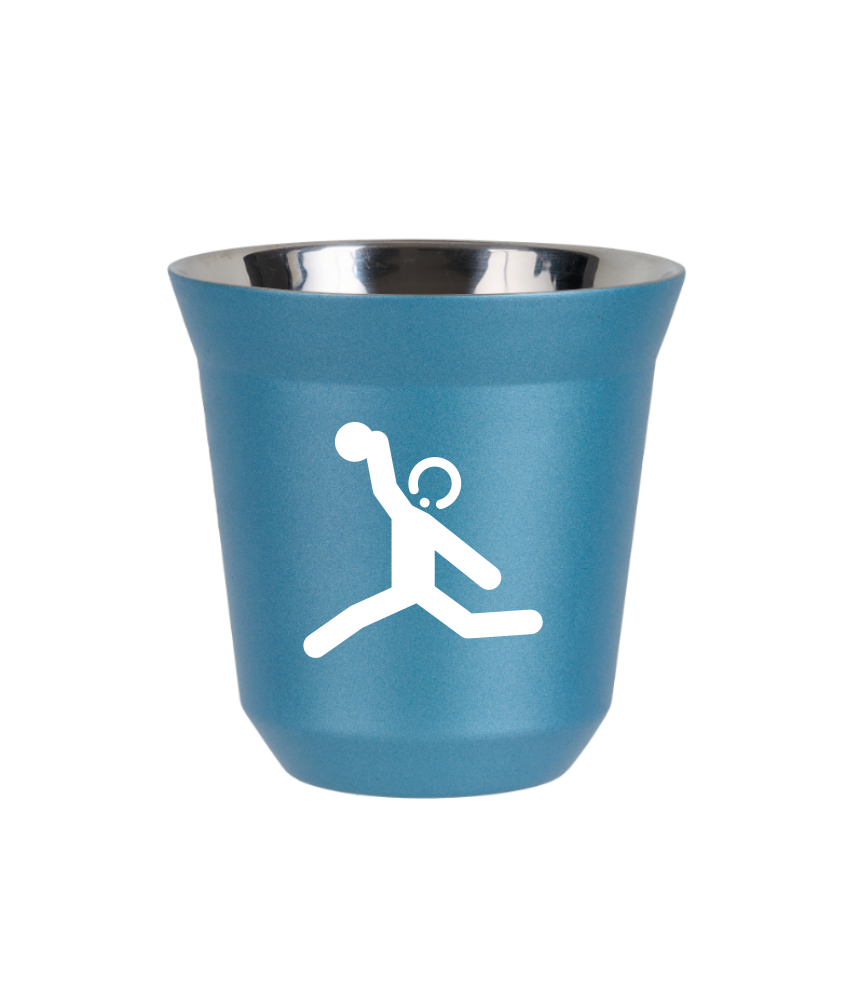 Tasse 240 ml BLEU CLAIR MÉTALLIQUE "Lancer du disque (blanc)" Tasse 240 ml BLEU CLAIR MÉTALLIQUE "Lancer du disque (blanc)"
