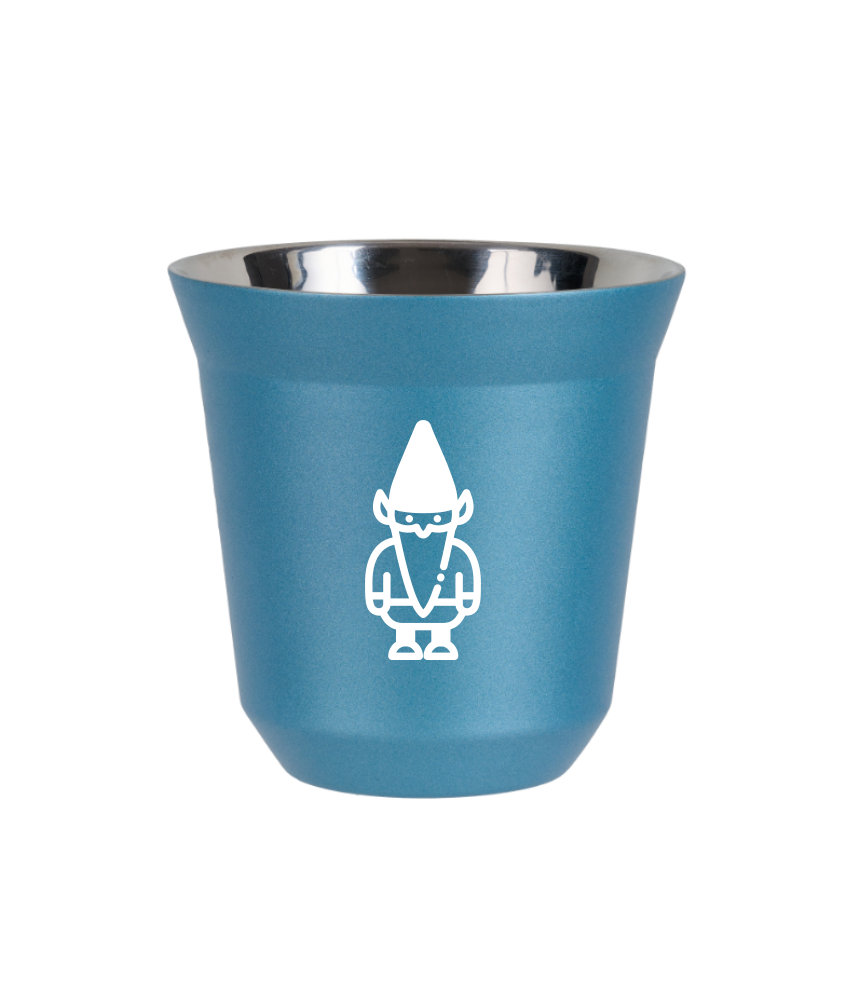 Tasse 240 ml BLEU CLAIR MÉTALLIQUE "Nain 2 (blanc)"