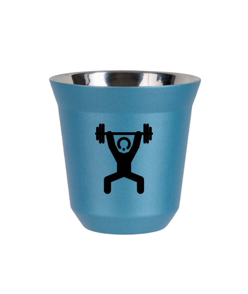 Tasse 240 ml BLEU CLAIR MÉTALLIQUE "Homme fort 1" Tasse 240 ml BLEU CLAIR MÉTALLIQUE "Homme fort 1"