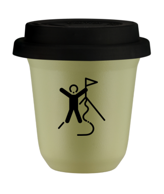 Tasse 80 ml PISTACHE "Escalade 1", avec couvercle noir Tasse 80 ml PISTACHE "Escalade 1", avec couvercle noir