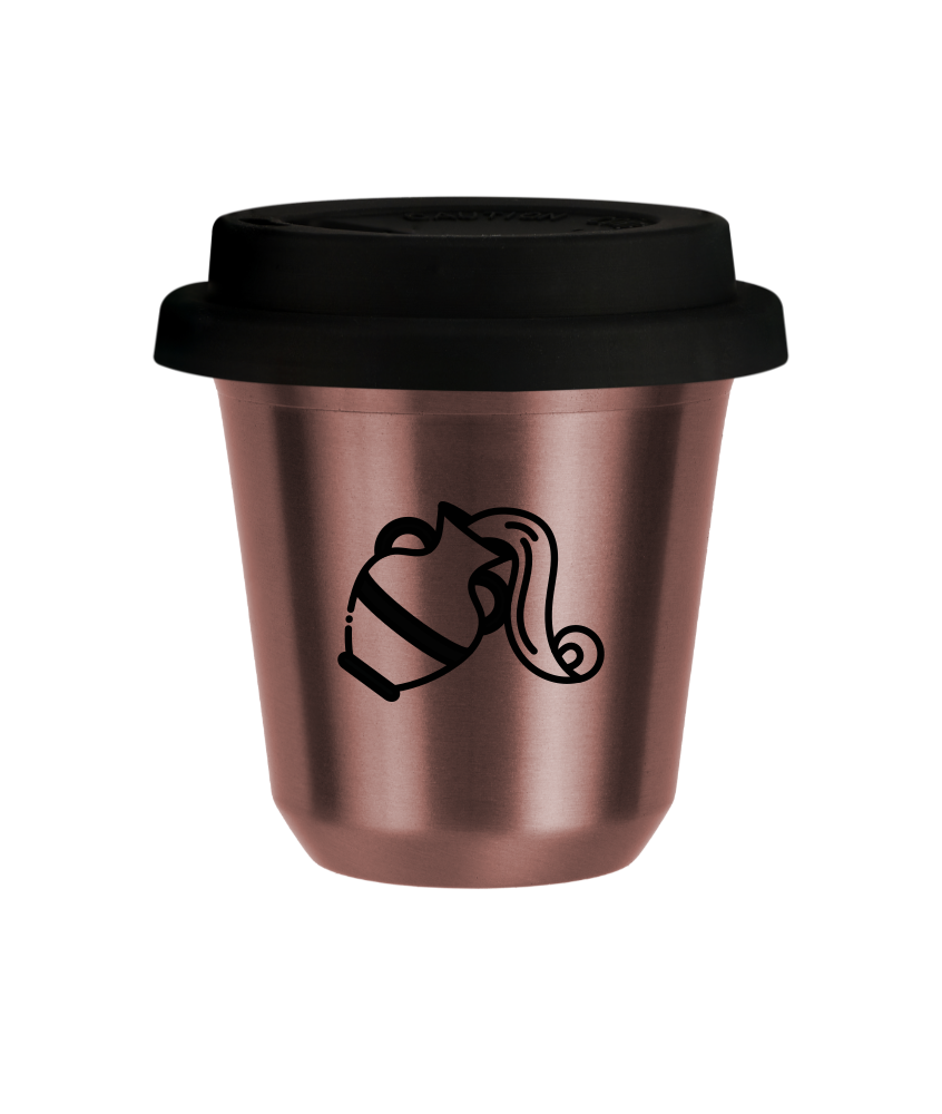 Tasse 240 ml OR ROSE "Verseau", avec couvercle noir Tasse 240 ml OR ROSE "Verseau", avec couvercle noir