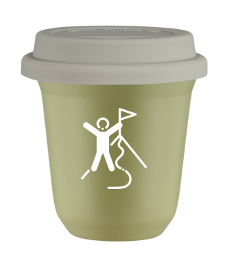 Tasse 80 ml PISTACHE "Escalade 1 (blanc)", avec couvercle blanc Tasse 80 ml PISTACHE "Escalade 1 (blanc)", avec couvercle blanc