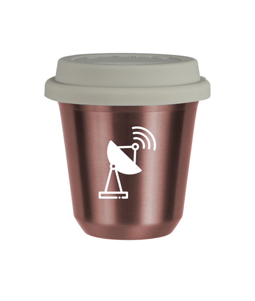 Tasse 240 ml OR ROSE "Antenne (blanc)", avec couvercle blanc Tasse 240 ml OR ROSE "Antenne (blanc)", avec couvercle blanc