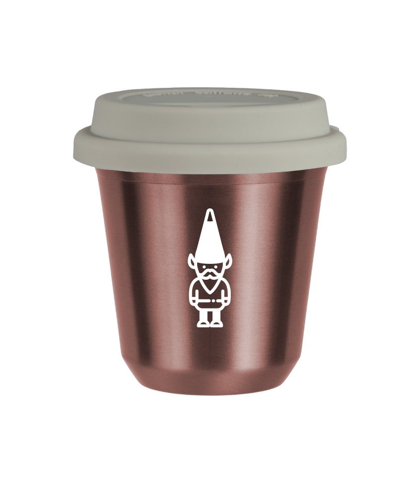 Tasse 240 ml OR ROSE "Nain 1 (blanc)", avec couvercle blanc Tasse 240 ml OR ROSE "Nain 1 (blanc)", avec couvercle blanc