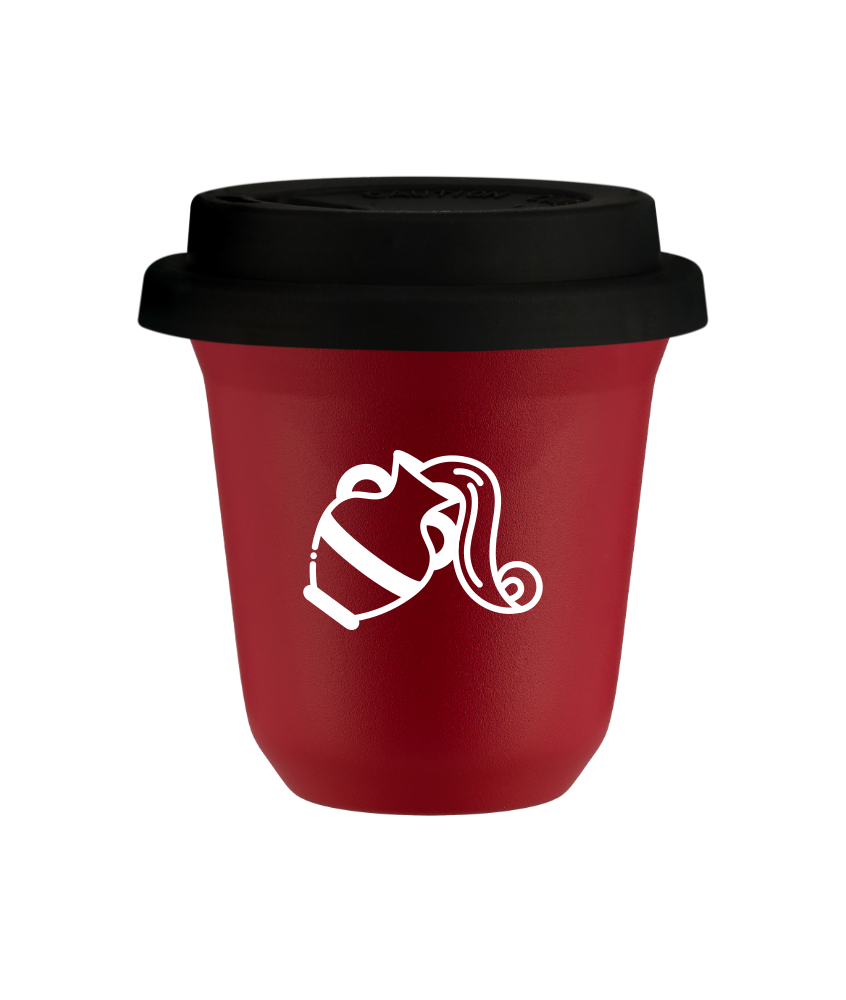 Tasse 240 ml ROUGE "Verseau (blanc)", avec couvercle noir Tasse 240 ml ROUGE "Verseau (blanc)", avec couvercle noir
