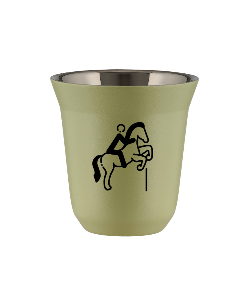 Tasse 80 ml PISTACHE "Équitation 1"
