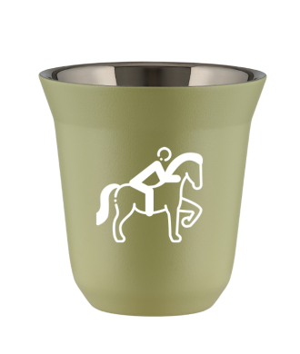 Tasse 80 ml PISTACHE "Équitation 2 (blanc)" Tasse 80 ml PISTACHE "Équitation 2 (blanc)"