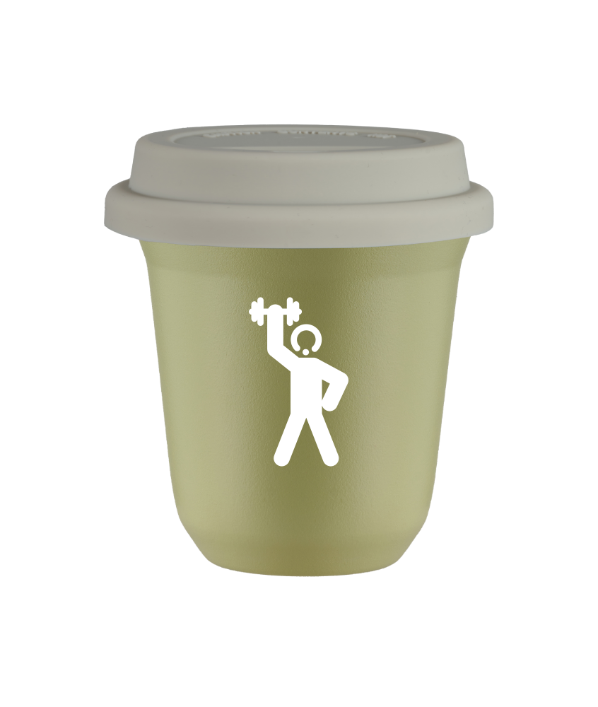 Tasse 240 ml PISTACHE "Homme fort 2 (blanc)", avec couvercle blanc Tasse 240 ml PISTACHE "Homme fort 2 (blanc)", avec couvercle blanc