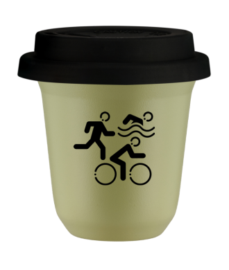 Tasse 80 ml PISTACHE "Sports", avec couvercle noir Tasse 80 ml PISTACHE "Sports", avec couvercle noir