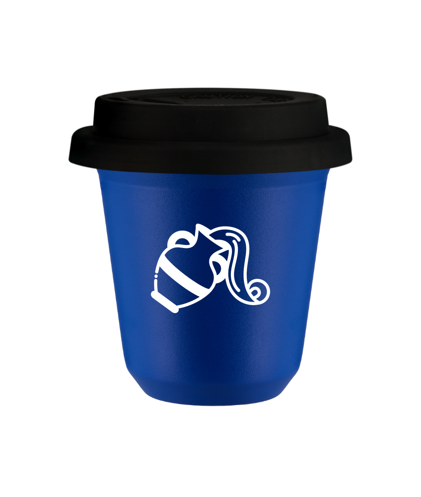 Tasse 240 ml BLEU "Verseau (blanc)", avec couvercle noir Tasse 240 ml BLEU "Verseau (blanc)", avec couvercle noir