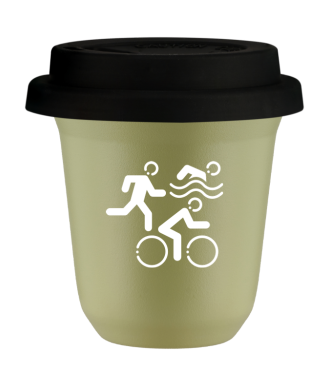 Tasse 80 ml PISTACHE "Sports (blanc)", avec couvercle noir Tasse 80 ml PISTACHE "Sports (blanc)", avec couvercle noir