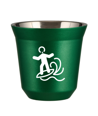 Tasse 80 ml VERT MÉTALLIQUE "Planche à voile (blanc)" Tasse 80 ml VERT MÉTALLIQUE "Planche à voile (blanc)"