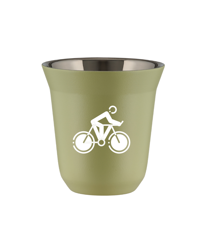 Tasse 80 ml PISTACHE "Cyclisme 2 (blanc)"