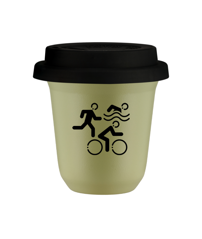 Tasse 240 ml PISTACHE "Sports (noir)", avec couvercle noir Tasse 240 ml PISTACHE "Sports (noir)", avec couvercle noir