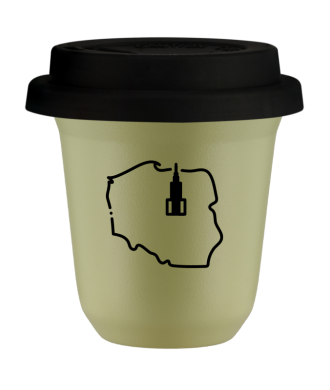 Tasse 80 ml PISTACHE "Pologne", avec couvercle noir Tasse 80 ml PISTACHE "Pologne", avec couvercle noir