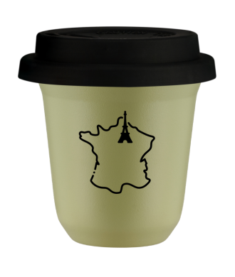 Tasse 80 ml PISTACHE "France (noir)", avec couvercle noir Tasse 80 ml PISTACHE "France (noir)", avec couvercle noir