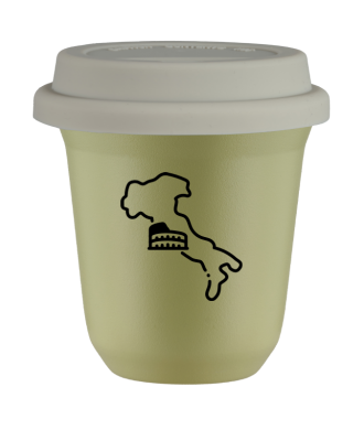 Tasse 80 ml PISTACHE "Italie", avec couvercle blanc Tasse 80 ml PISTACHE "Italie", avec couvercle blanc
