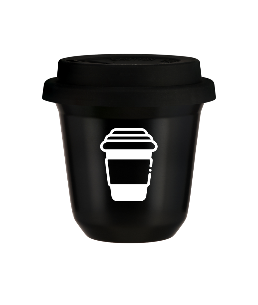 Tasse 240 ml NOIR, avec couvercle noir Tasse 240 ml NOIR, avec couvercle noir