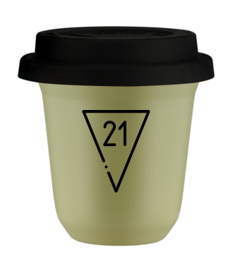 Tasse 80 ml PISTACHE "21 (noir)", avec couvercle noir Tasse 80 ml PISTACHE "21 (noir)", avec couvercle noir