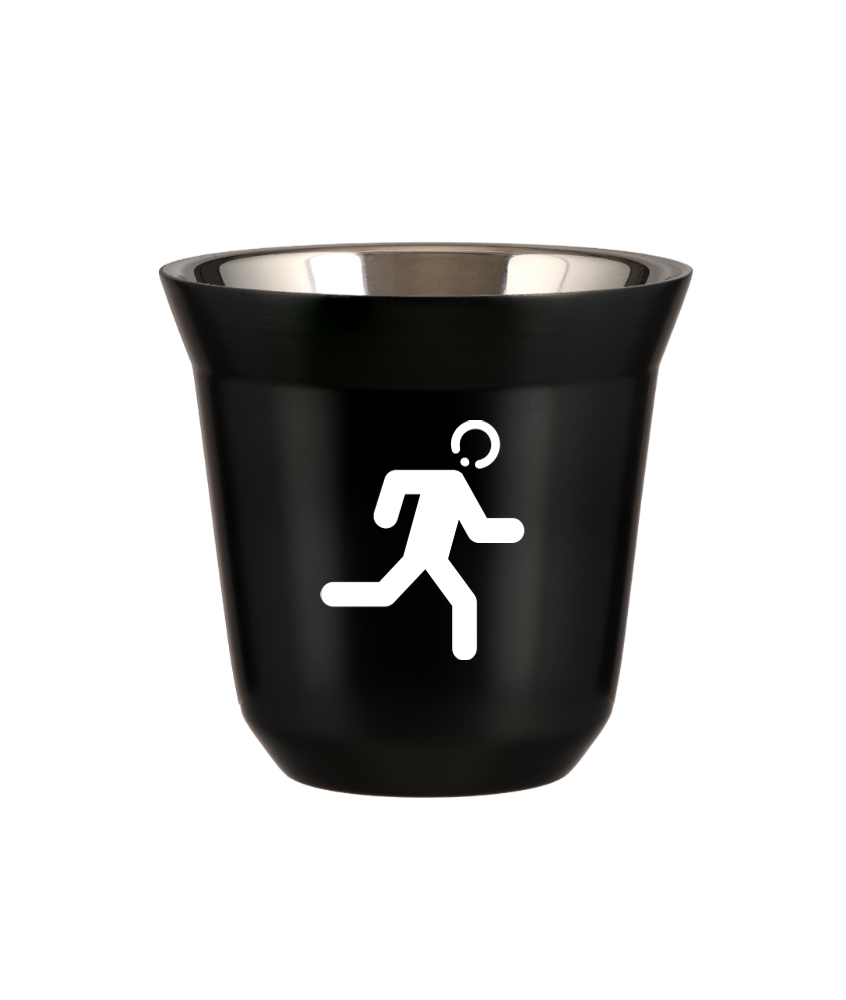 Tasse 240 ml NOIR "Coureur (blanc)"