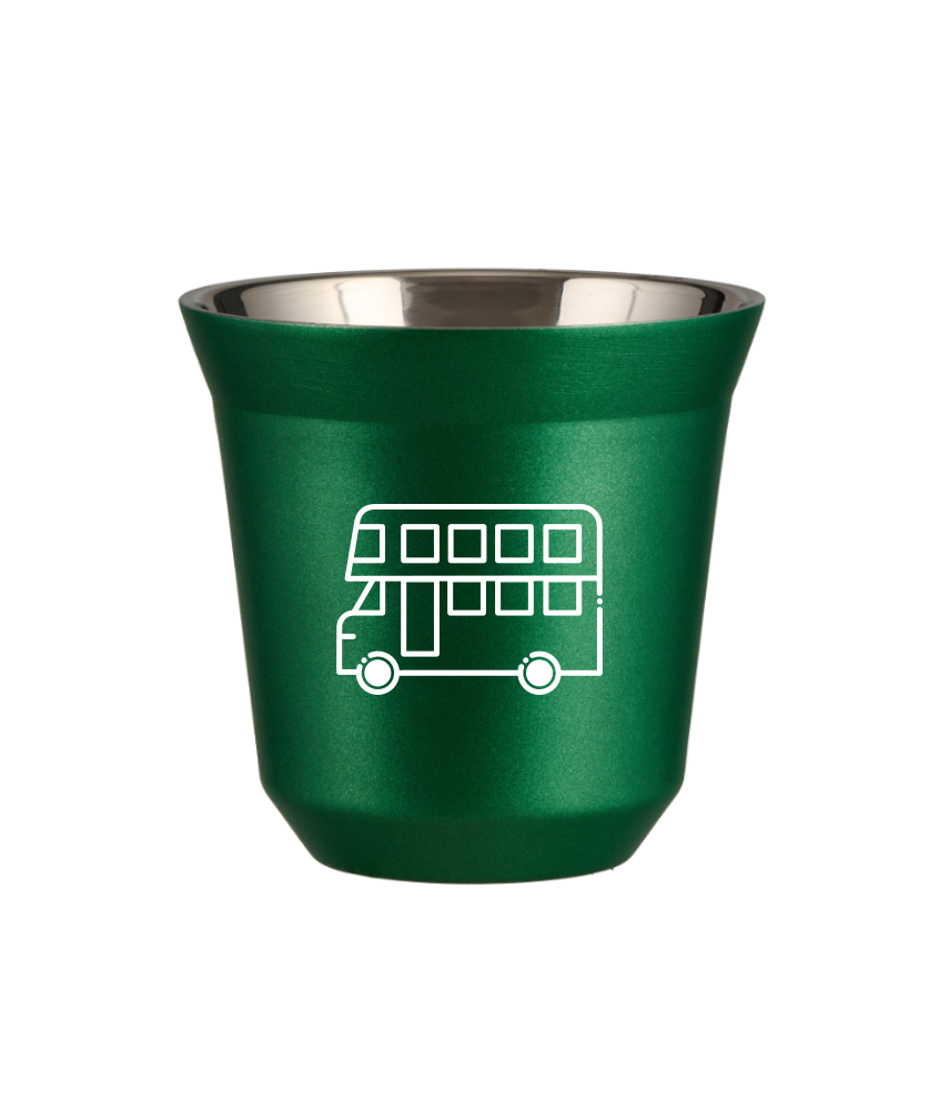 Tasse 240 ml VERT MÉTALLIQUE "Bus (blanc)" Tasse 240 ml VERT MÉTALLIQUE "Bus (blanc)"