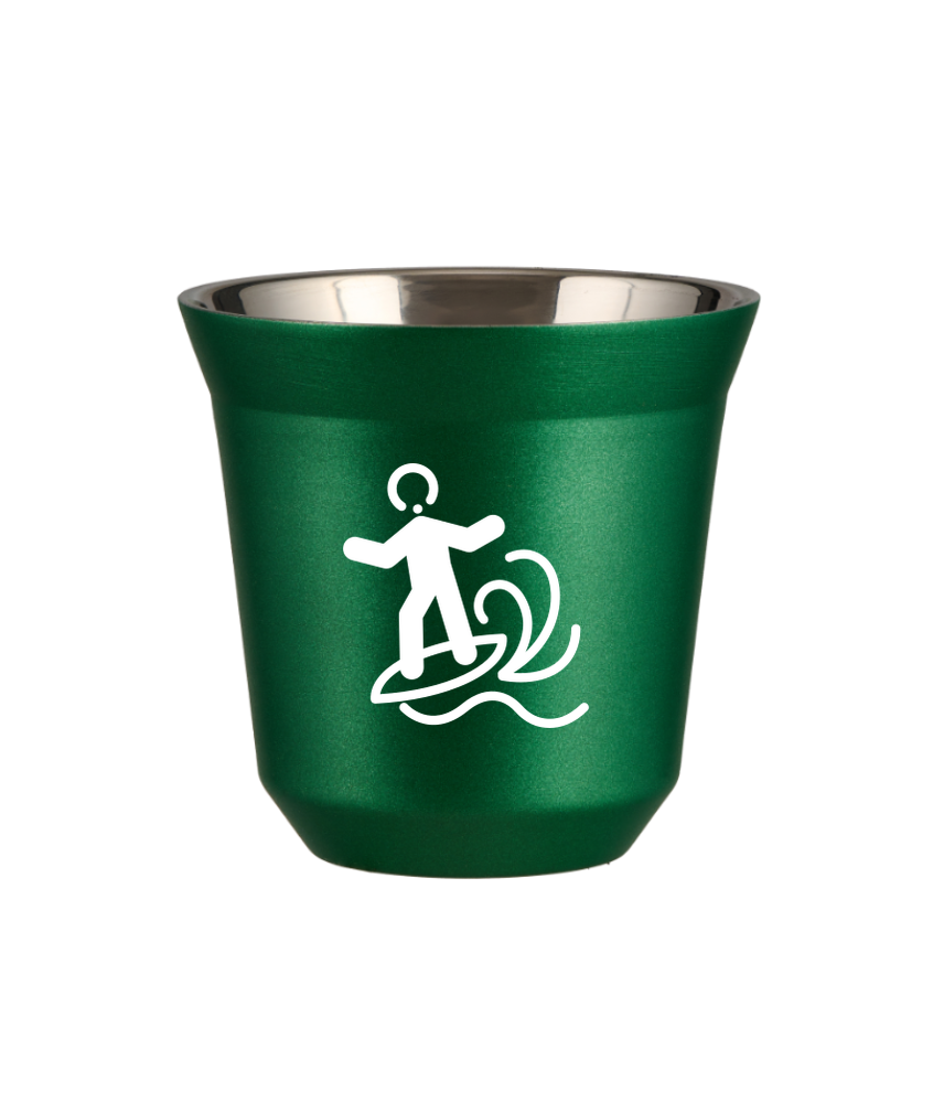 Tasse 240 ml VERT MÉTALLIQUE "Planche à voile (blanc)" Tasse 240 ml VERT MÉTALLIQUE "Planche à voile (blanc)"