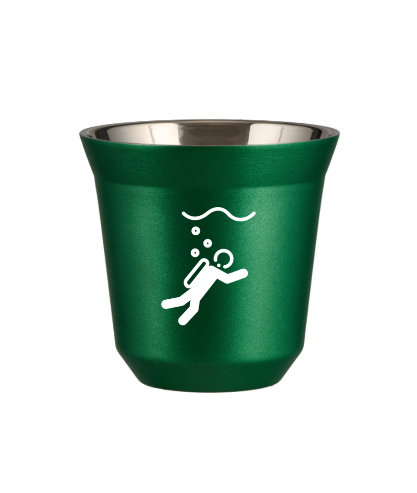 Tasse 240 ml VERT MÉTALLIQUE "Plongée (blanc)" Tasse 240 ml VERT MÉTALLIQUE "Plongée (blanc)"