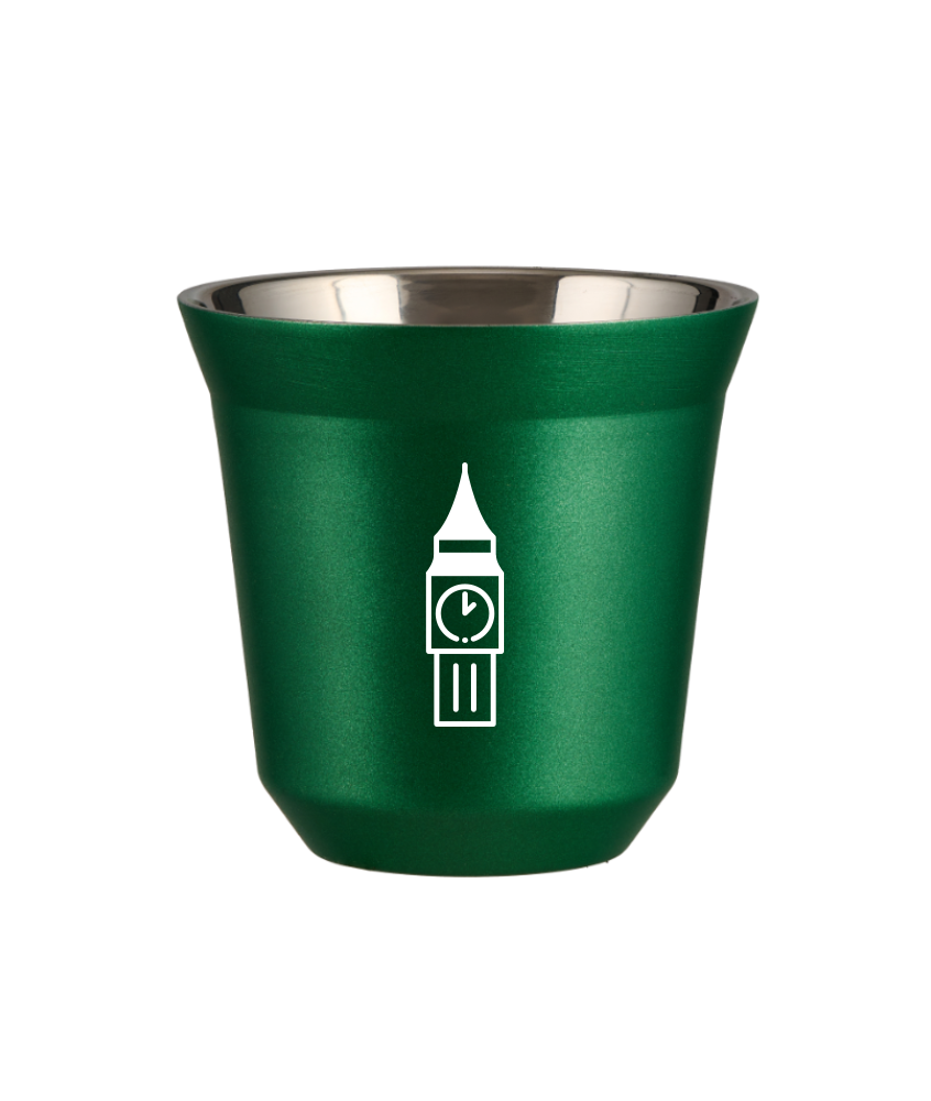 Tasse 240 ml VERT MÉTALLIQUE "BIG BEN (blanc)" Tasse 240 ml VERT MÉTALLIQUE "BIG BEN (blanc)"