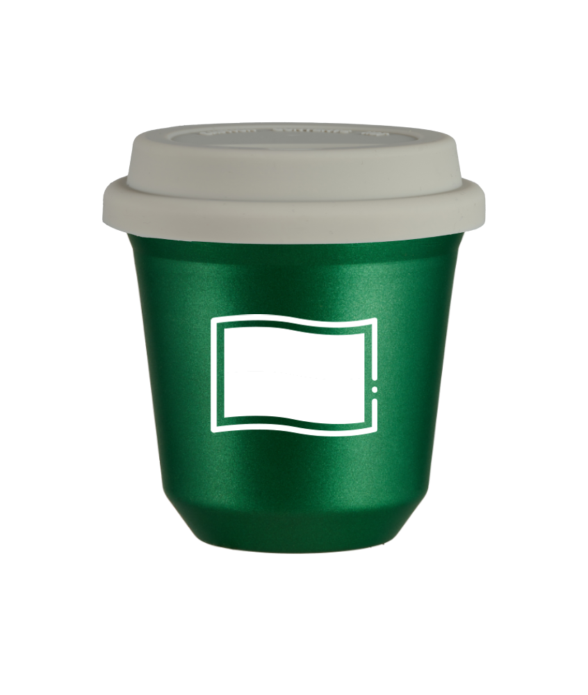 Tasse 240 ml VERT MÉTALLIQUE "Drapeau polonais (blanc)", avec couvercle blanc Tasse 240 ml VERT MÉTALLIQUE "Drapeau polonais (blanc)", avec couvercle blanc