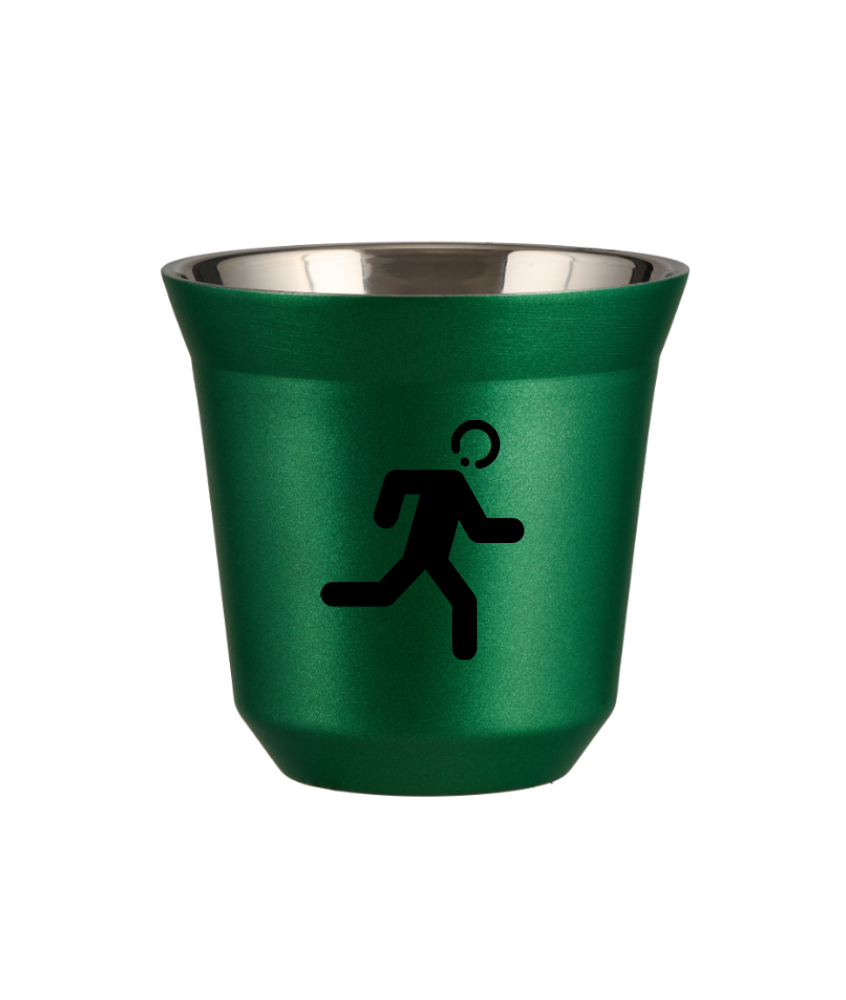 Tasse 240 ml VERT MÉTALLIQUE "Coureur" Tasse 240 ml VERT MÉTALLIQUE "Coureur"
