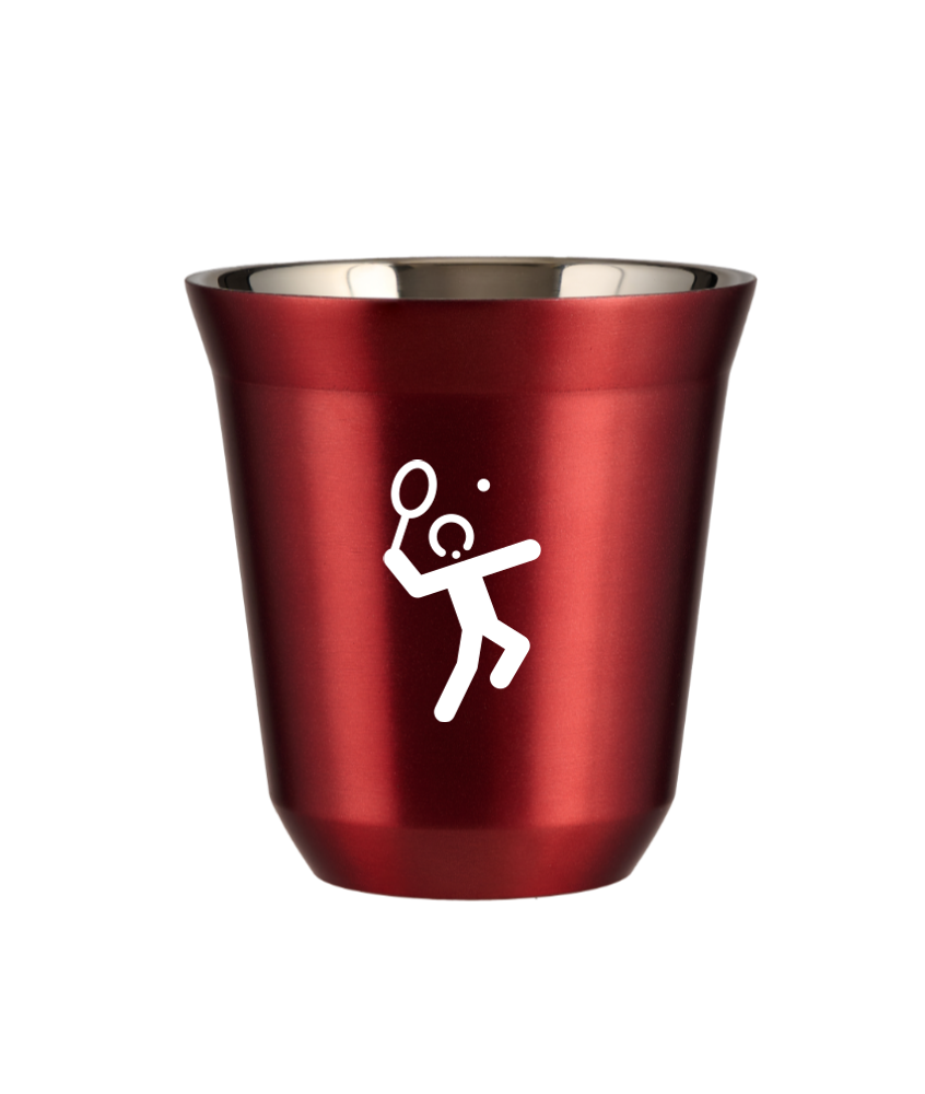 Tasse 240 ml ROUGE MÉTALLIQUE "Tennis 2 (blanc)" Tasse 240 ml ROUGE MÉTALLIQUE "Tennis 2 (blanc)"