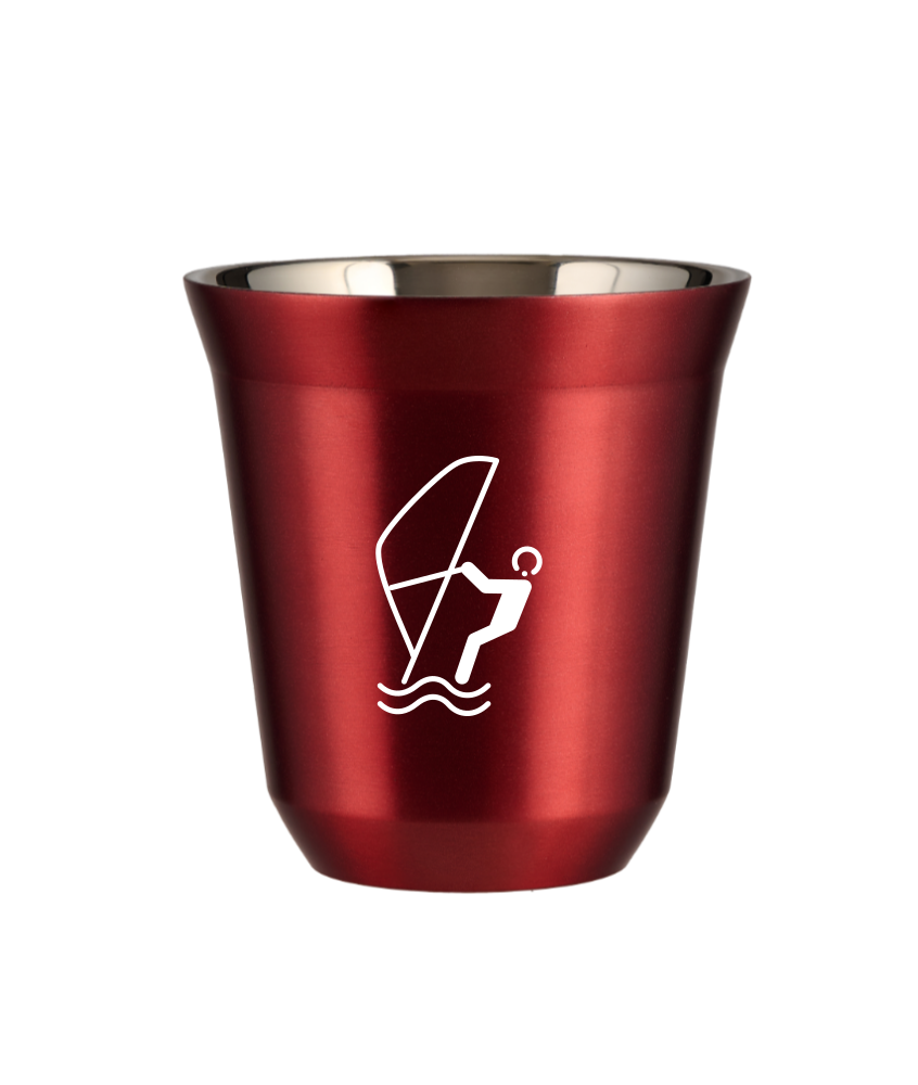 Tasse 240 ml ROUGE MÉTALLIQUE "Sports nautiques (blanc)" Tasse 240 ml ROUGE MÉTALLIQUE "Sports nautiques (blanc)"