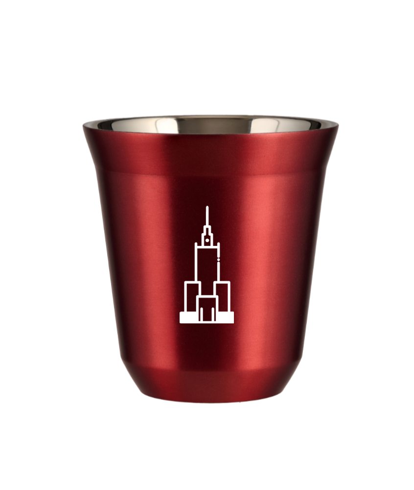Tasse 240 ml ROUGE MÉTALLIQUE "Pałac kultury i nauki (blanc)" Tasse 240 ml ROUGE MÉTALLIQUE "Pałac kultury i nauki (blanc)"
