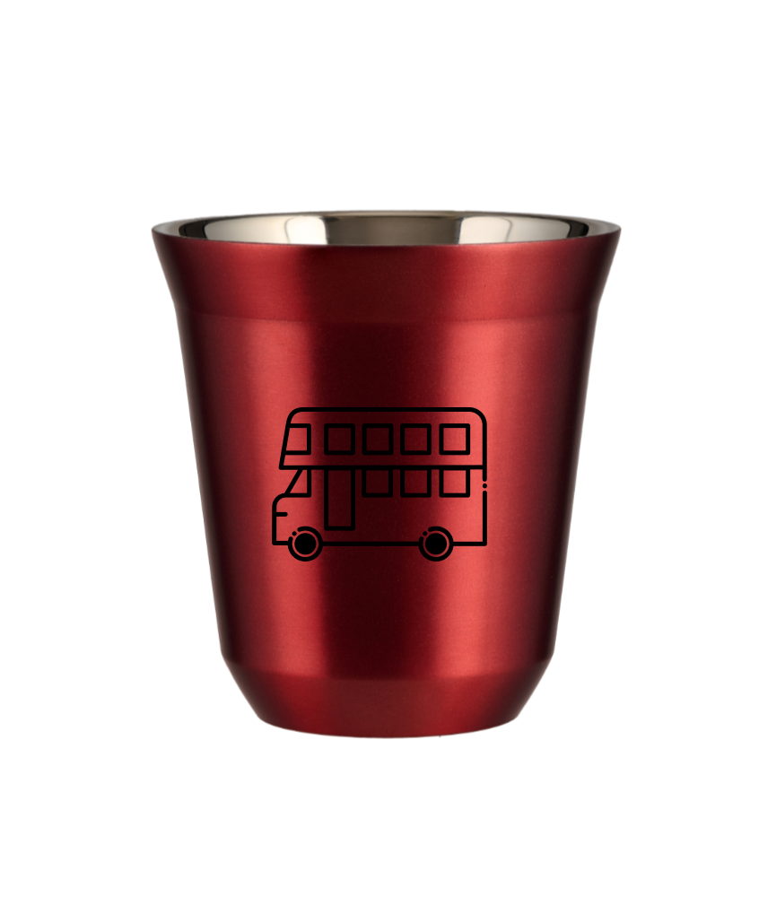 Tasse 240 ml ROUGE MÉTALLIQUE "Bus" Tasse 240 ml ROUGE MÉTALLIQUE "Bus"