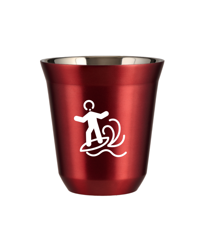 Tasse 240 ml ROUGE MÉTALLIQUE "Planche à voile (blanc)" Tasse 240 ml ROUGE MÉTALLIQUE "Planche à voile (blanc)"