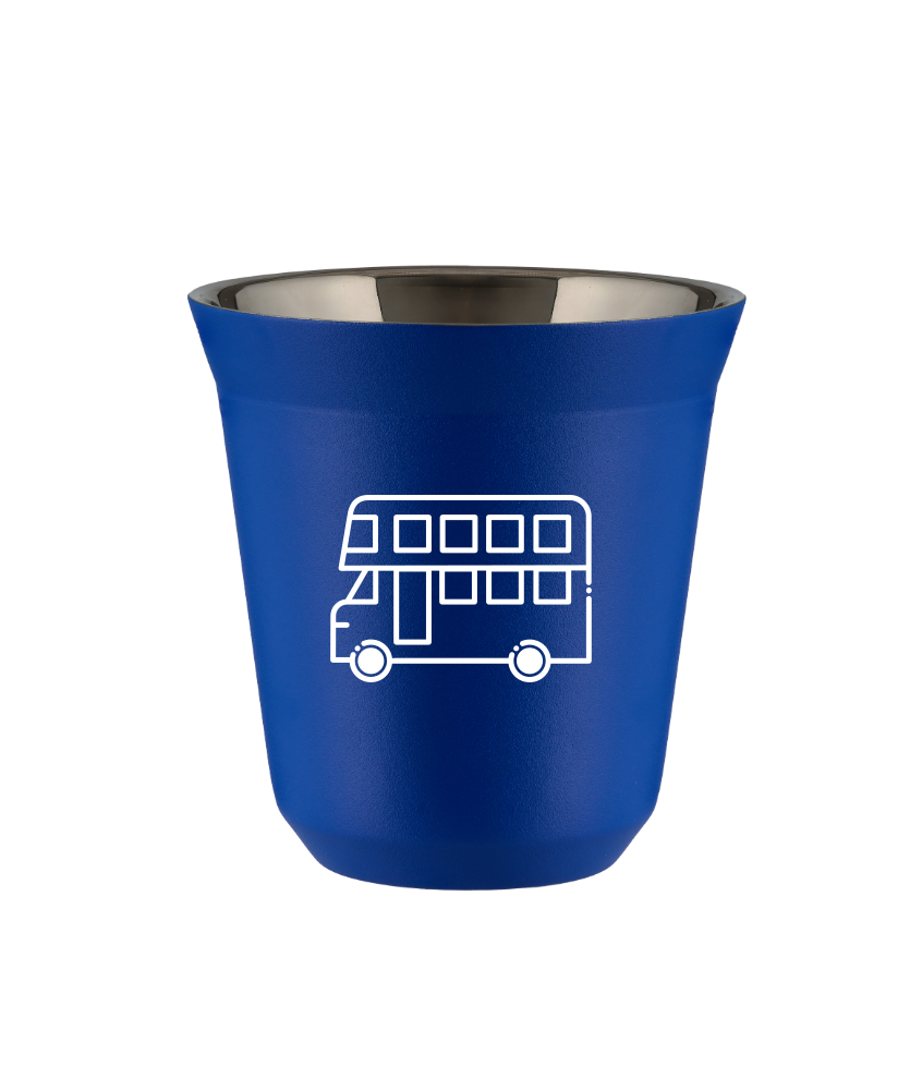 Tasse 80 ml BLEU "Bus (blanc)"