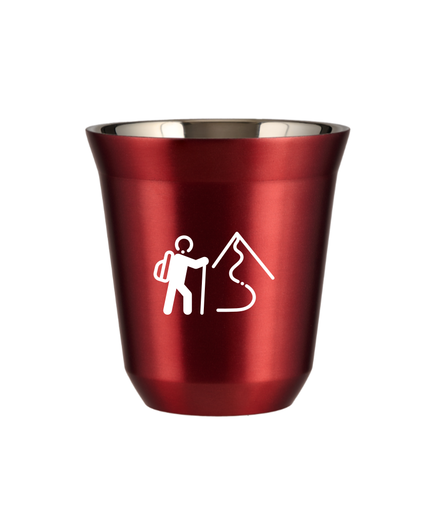 Tasse 240 ml ROUGE MÉTALLIQUE "Escalade 2 (blanc)"