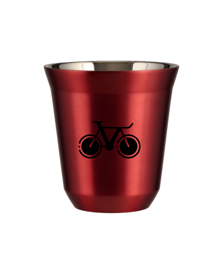 Tasse 240 ml ROUGE MÉTALLIQUE "Vélo 1" Tasse 240 ml ROUGE MÉTALLIQUE "Vélo 1"
