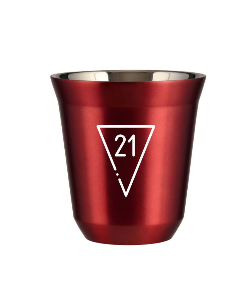 Tasse 240 ml ROUGE MÉTALLIQUE "21 (blanc)" Tasse 240 ml ROUGE MÉTALLIQUE "21 (blanc)"