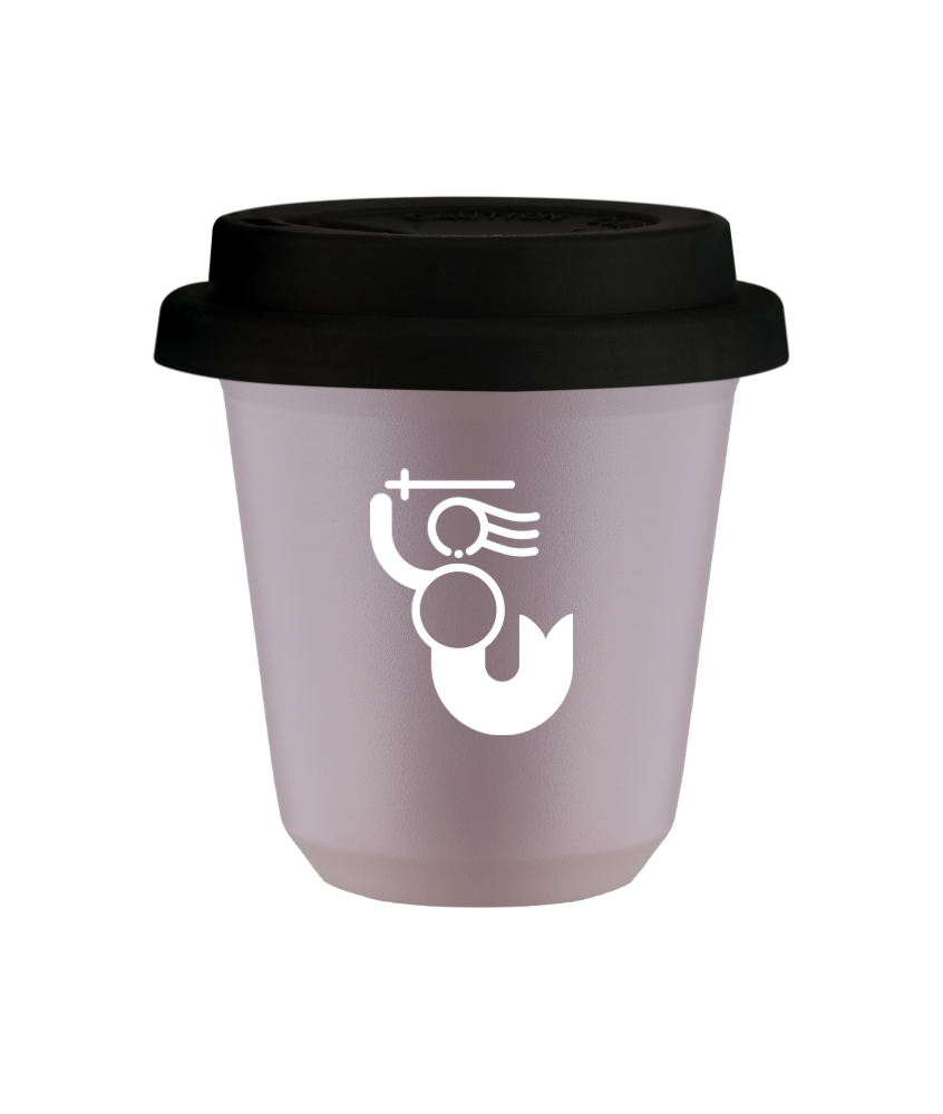 Tasse 240 ml LAVANDE "WARSZAWSKA SYRENKA (blanc)", avec couvercle noir Tasse 240 ml LAVANDE "WARSZAWSKA SYRENKA (blanc)", avec couvercle noir
