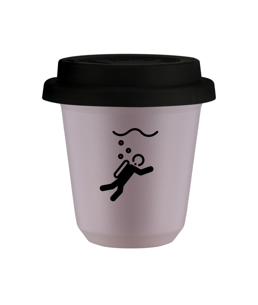 Tasse 240 ml LAVANDE "Plongée", avec couvercle noir Tasse 240 ml LAVANDE "Plongée", avec couvercle noir