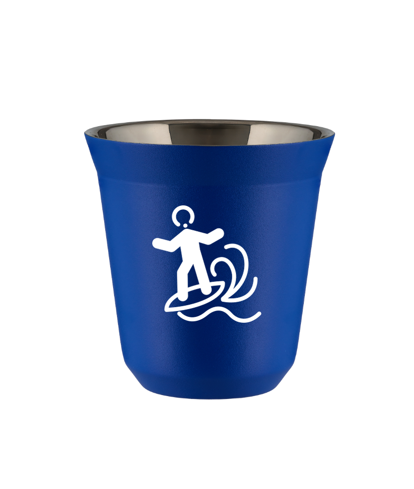 Tasse 80 ml BLEU "Planche à voile (blanc)"