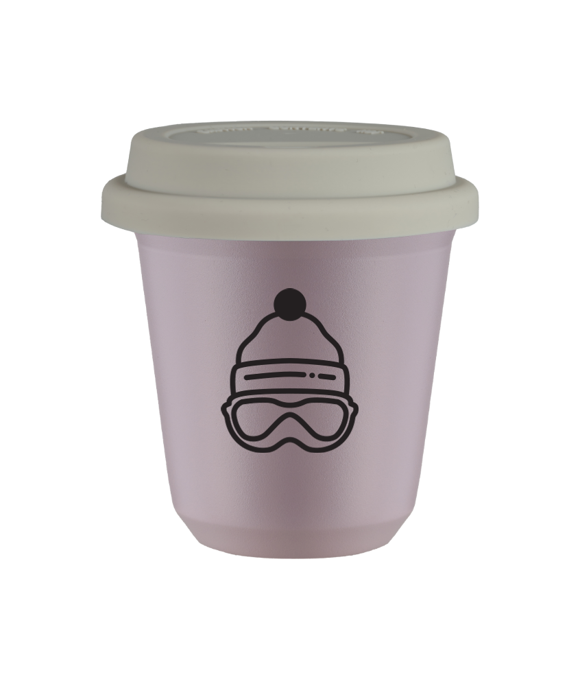 Tasse 240 ml LAVANDE "Casquette (noir)", avec couvercle blanc Tasse 240 ml LAVANDE "Casquette (noir)", avec couvercle blanc