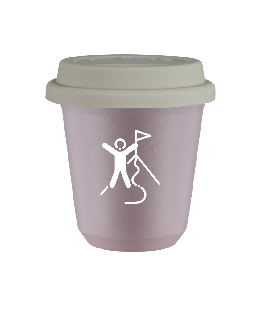 Tasse 240 ml LAVANDE "Escalade 1 (blanc)", avec couvercle blanc Tasse 240 ml LAVANDE "Escalade 1 (blanc)", avec couvercle blanc