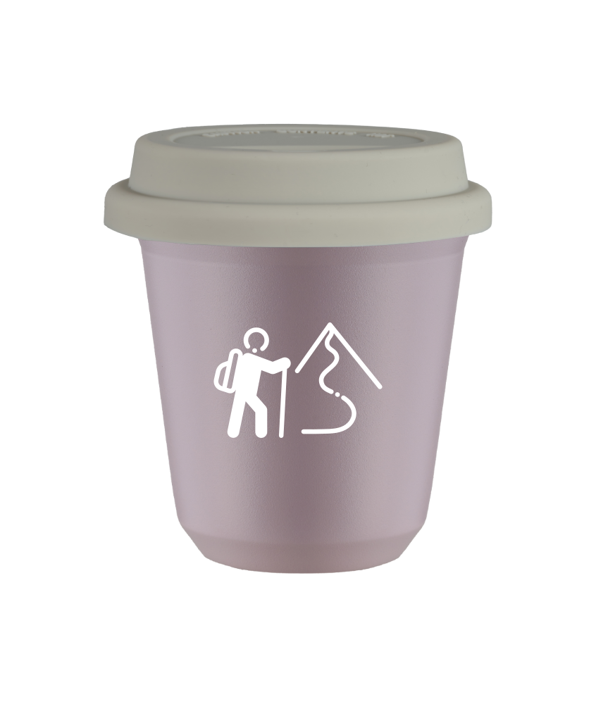 Tasse 240 ml LAVANDE "Escalade 2 (blanc)", avec couvercle blanc Tasse 240 ml LAVANDE "Escalade 2 (blanc)", avec couvercle blanc