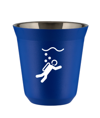Tasse 80 ml BLEU "Plongée (blanc)" Tasse 80 ml BLEU "Plongée (blanc)"