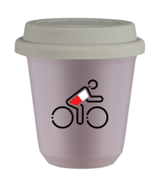 Tasse 240 ml LAVANDE "Cycliste aux couleurs polonaises", avec couvercle blanc Tasse 240 ml LAVANDE "Cycliste aux couleurs polonaises", avec couvercle blanc